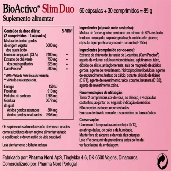 Bioactivo Slim Duo X C Psulas X Comprimidos Cosm Tica
